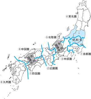 地図：区域